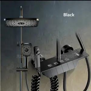 Black Thermostatic Standing Shower