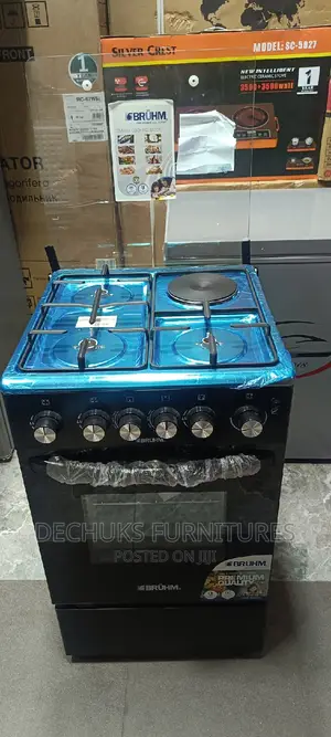 Brand New Bruhm 50/50cm Gas Cooker (3 Gas Burner 1 Electric)