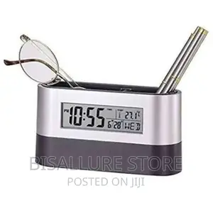 Alarm Clock With Pen Organizer