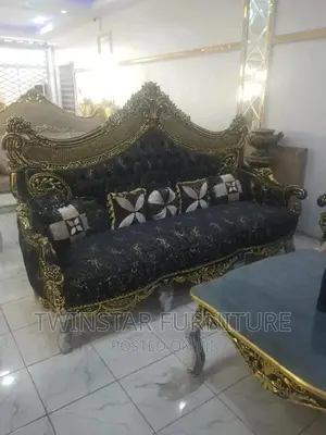 New Modern Egyptian Sofa Chairs With Table and Side Stools