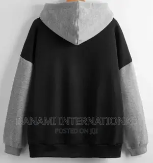Classic Black Grey Colour Block Hoodie