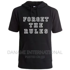 Danami Forget the Rules Short Sleeve Black Hoodie ₦9,999.00