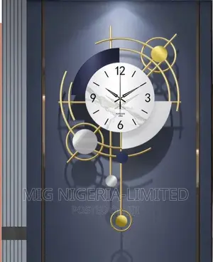 Luxury Wall Clock Deco White Inner Golden Round