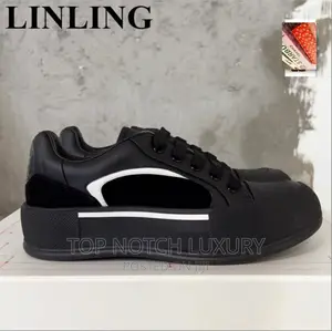 Alexanderv McQueen Canvas Deck Plimsoll Suede_3ple X Black