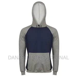 Danami Plain Blue Grey Contrast Hoodie