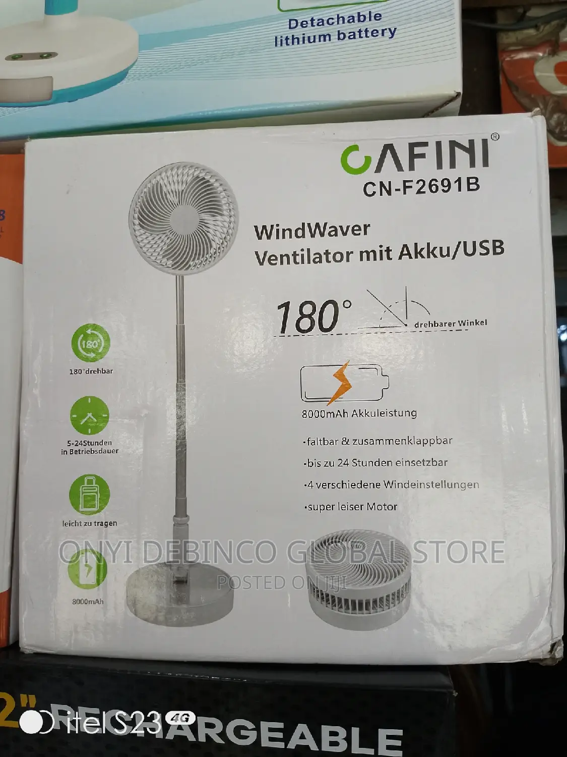Height Adjustable Usb Rechargeable Fan