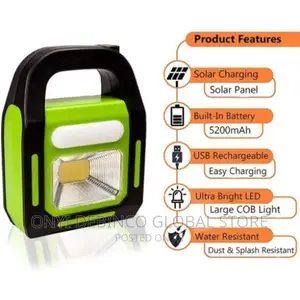 Sunafrica Lamp With Led Light USB Solar Panel Rechargeable