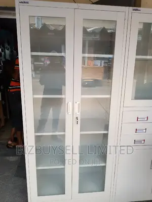 Fool High Metal Shelves With Glass Doors.