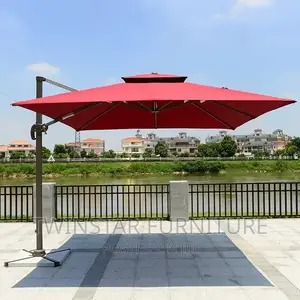 New Modern Square Shape Outdoor Umbrella With Marble Base