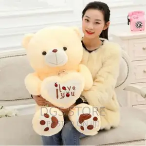 90cm Cute I Love You Teddy Bear Plush Doll - Beige