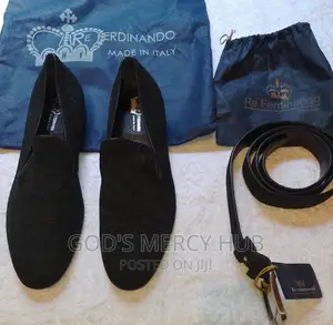 Royal Patterned Suede Shoe,With Belt,By Referdinando. Luxury