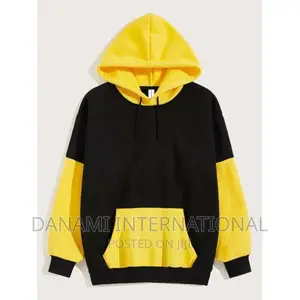 Danami Yellow and Black Contrast Unisex Hoodie