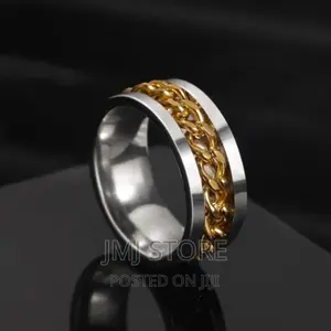 Fashion Front Spinner Chain Rings for Men