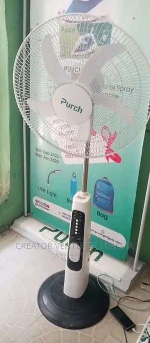 PURCH Solar Rechargeable Fan Dc/Ac REMOTE Very Efficient