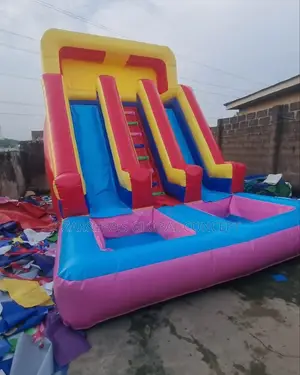 Children Double Sliding Castle With Pool