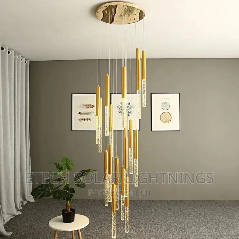 L E D Stair Long Dropping Chandelier Light