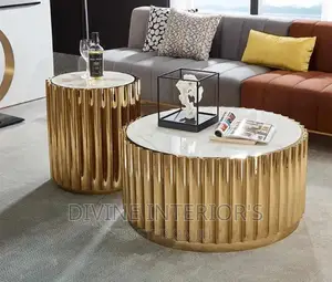 Gold Center Table With Extension