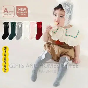 Girls Long Socks With Bow Tie
