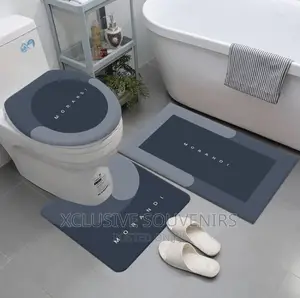 3pcs Ultra Soft Water Absorbent and Non Slip Toilet Mat