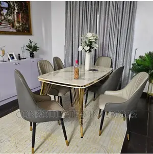 Wooden Top Dining Set by 6