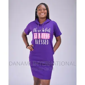 Danami Thankful Grateful Blessed Hooded Short Gown