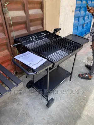 2 Sided Charcoal Barbecue (BBQ)With Under Shelf and Trolley