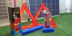 Powder Fire Extinguisher For Car And Caution Sign Combo Pack