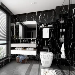 Self Adhesive Black Marble Wallpaper