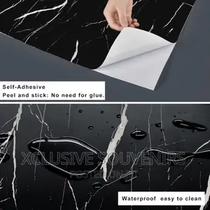 Self Adhesive Black Marble Wallpaper