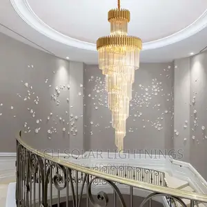 Luxury Gold 2 Steps Living Room,Duplex Christal Chandelier