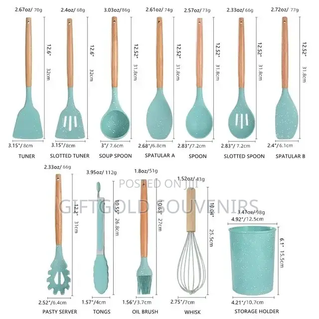12pcs Silicone Spoon