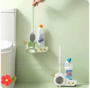 2in1 Snail Shape Silicone Toilet Brush Set With Storage Rack