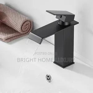 Black Waterfall Basin Mixer Tap