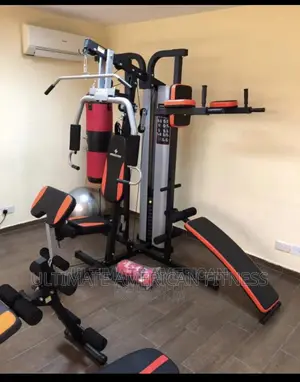 3 Station Home Gym With Sit-up Bench And Punching Bag