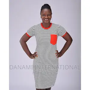 Danami Women’S Casual T Shirt Dress Stripped Short Sleeve Cr