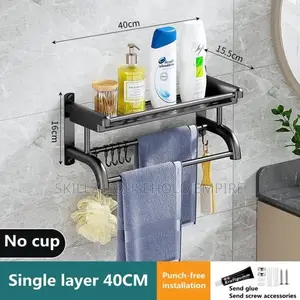 Single Layer Wall Mounted Bathroom Rack
