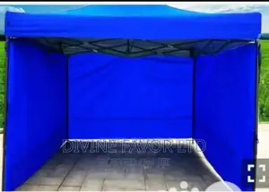 Foldable Tent 10 Feet by 10 Feet,3 Side Walls, Black Pole