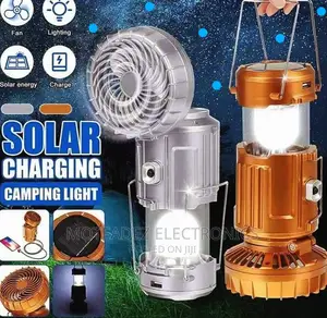 Solar And Electric Rechargeable Camping Light Fan With USB