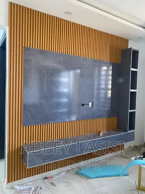 Fluted TV Console, 3d Wallpaper Sales and Installation