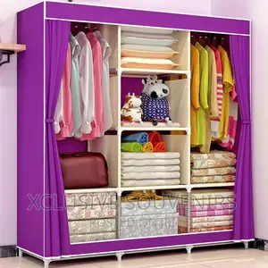51 Inch Wardrobe Closet With 8 Storage Organizer Shelves