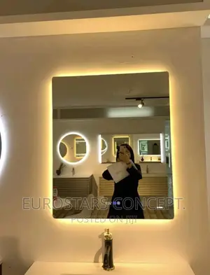 Square Shape Simple Mirror With Sensor Lights