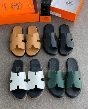 Original Hermes Men Leather Slippers Collections