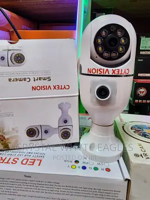 Dual Lens Wifi PTZ Bulb Camera With Motion Detection