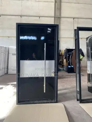 8ft by 4ft Single Leaf Pivot Door(Black and White Design)