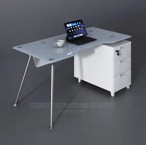 Italian Tempered Glass Executive Office Table