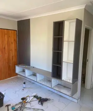 Tv Panel With Side Shelf and Floating Console