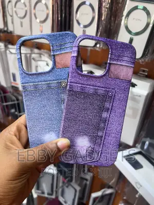 iPhone 15promax Cute Blue Jeans Pocket Denim Fabric Case