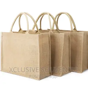 12pcs Large Reusable Jute Canvas Gift Bags With Handle