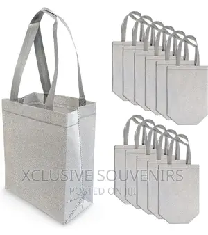 12pcs Medium Size Reusable Gift Bags With Handle Gold/Silver