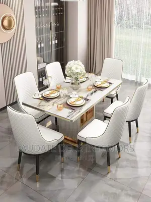 Exquisite 6 Seaters Marble Top Dining Set